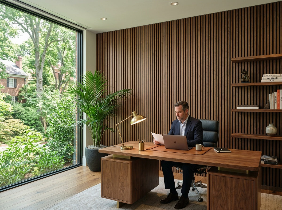 Boreal Signature Walnut Acoustic Wall Panel — 270cm × 110cm