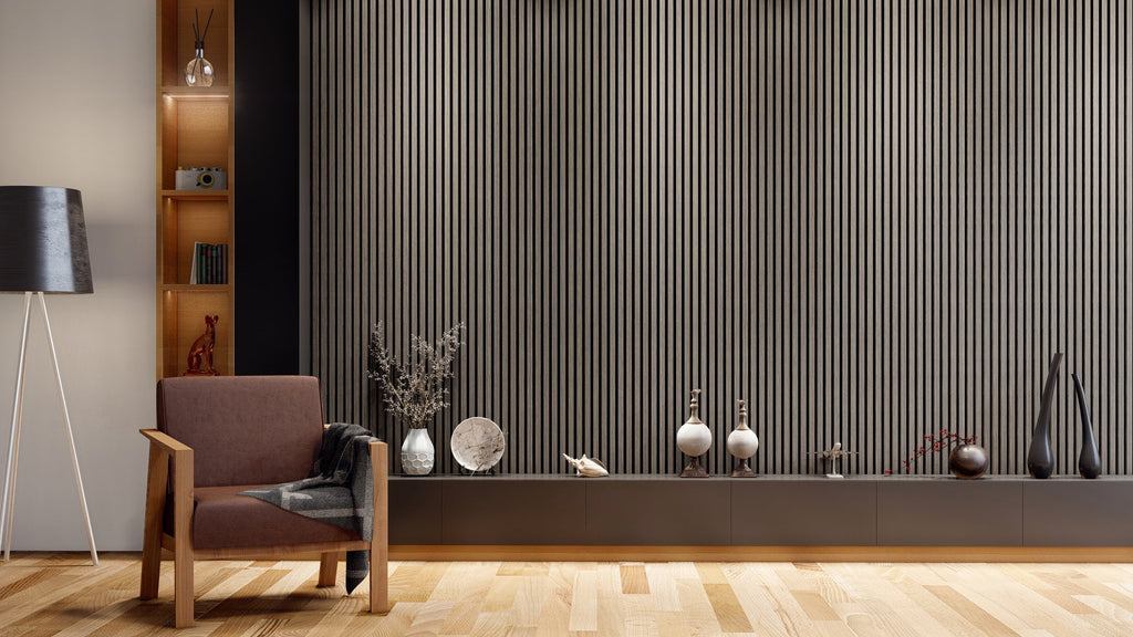 Boreal Slat Acoustic Slat Panels - Grey Oak